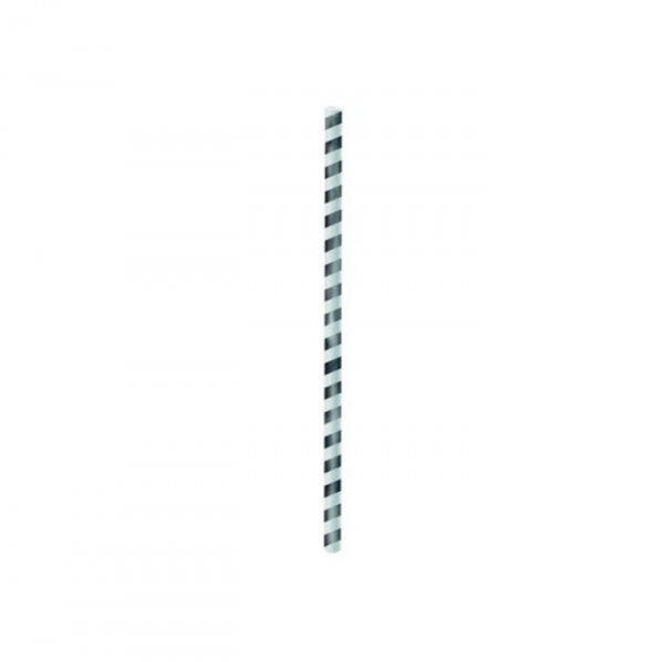 Canudo Papel Listras Prata (20Un) - Cromus
