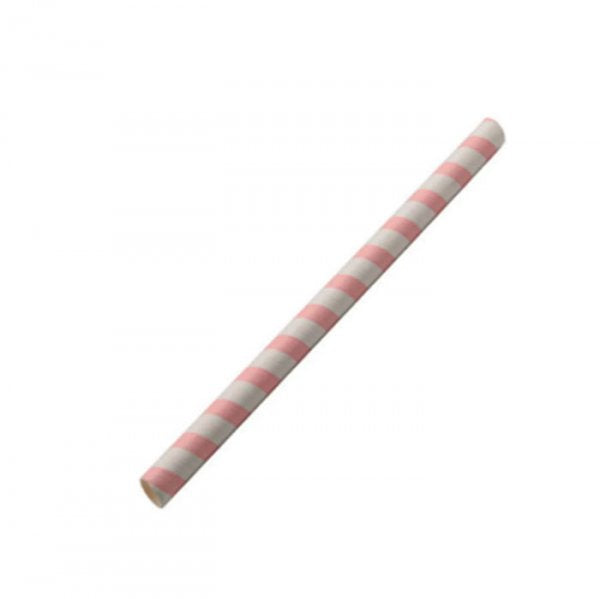Canudo Papel Milk Shake Rosa Bb - Silver Plastic