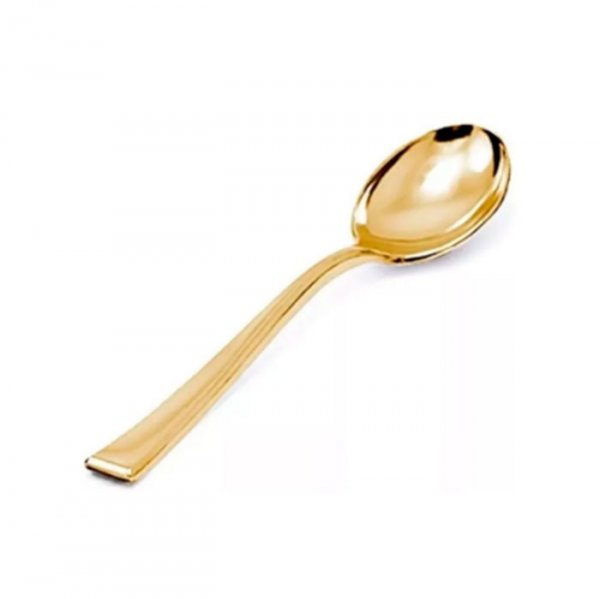 Colher Sobremesa Ouro Premium - Silver Plastic