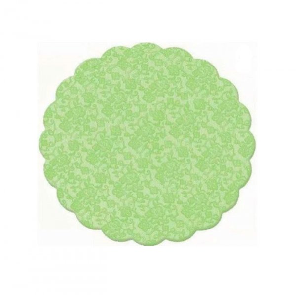 Fundo Bandeja Renda Francesa Verde Citrico 7Cm (100Un) - Cromus