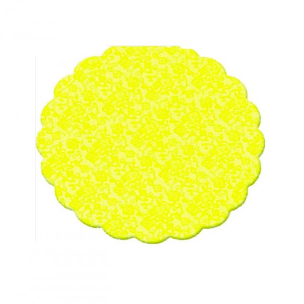 Fundo Bandeja Renda Francesa Amarelo 9Cm (100Un) - Cromus