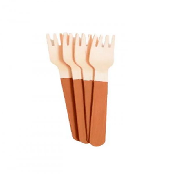 Garfo De Madeira Marrom (10Un) - Silver Festas