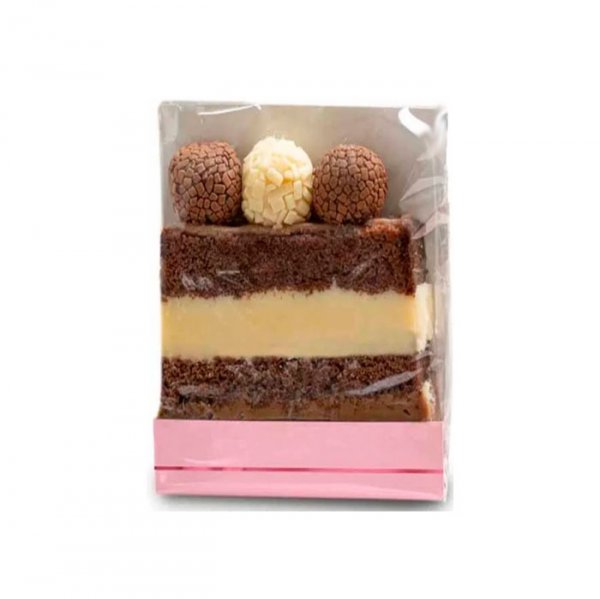 Kit Embalagem Fatia Slice Rosa Fiori (5Un) - Sulformas