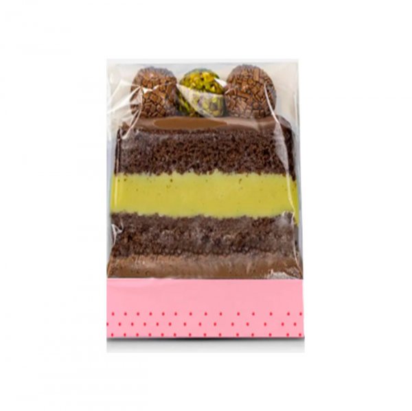 Kit Embalagem Fatia Slice Rosa Poa (5Un) - Sulformas