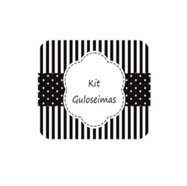 Kit Tampa Mini Marmita Guloseimas Poa Branco E Preto - Duster