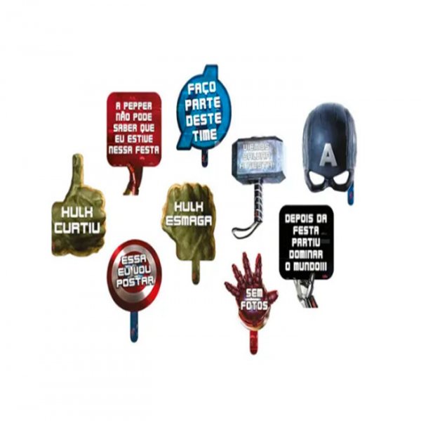 Kit Plaquinhas Avengers2 9 Peças (R68) - Regina