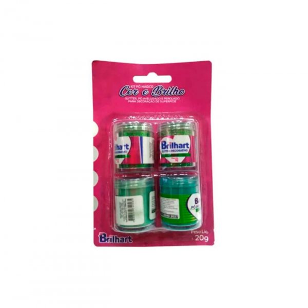 Kit Po Magico Brilho Todo Verde (4Un) - Brilhart