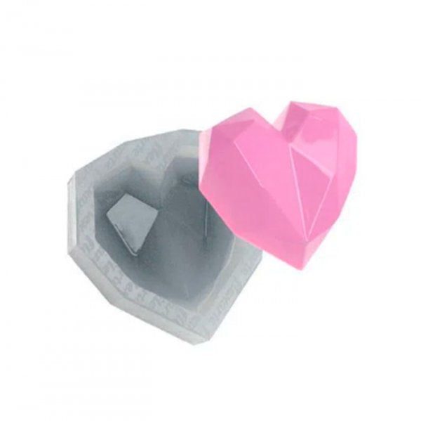 Molde Em Silicone Coracão Lapidado Grande - Flexarte