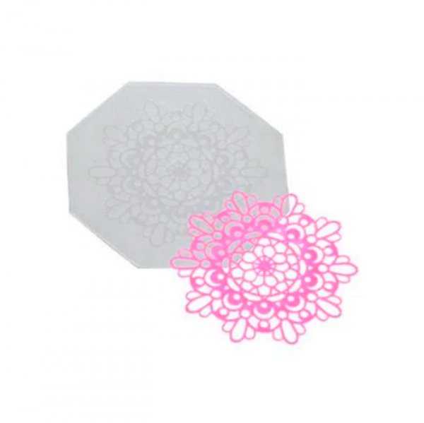 Molde Em Silicone Renda Octogonal - Flexarte
