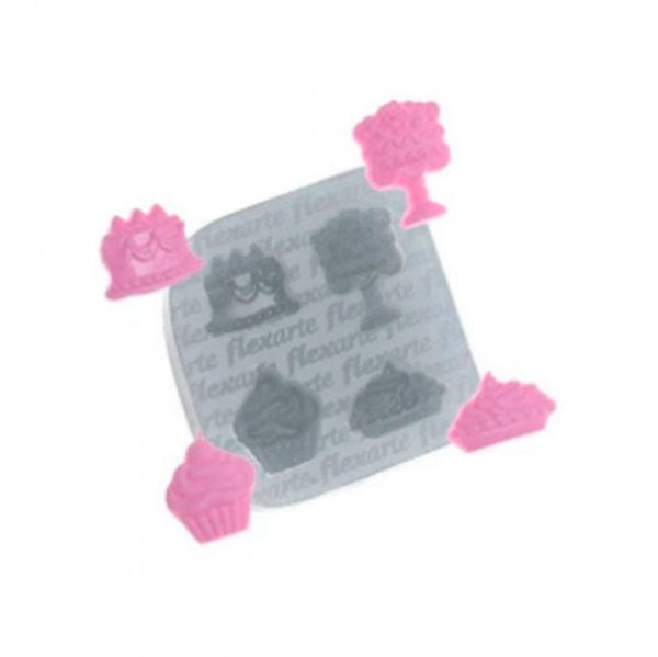 Molde Em Silicone Quarteto Sobrem Bolinho - Flexarte