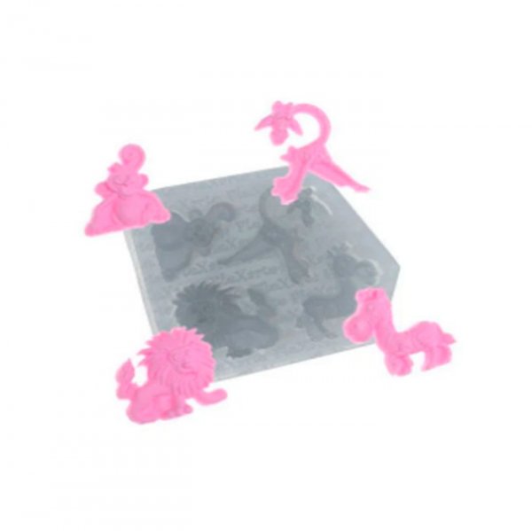 Molde Em Silicone Safari Girafa/Zebra/Leão/Macaco - Flexarte