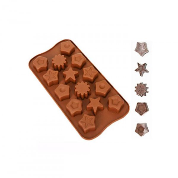 Molde Em Silicone P/Chocolate Estrela (Ft001) - Silver Plastic