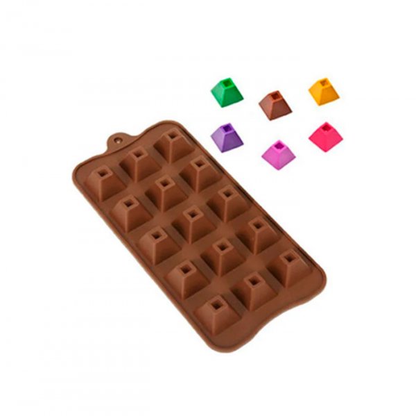 Molde Em Silicone P/Chocolate Piramide (Ft010) - Silver Plastic