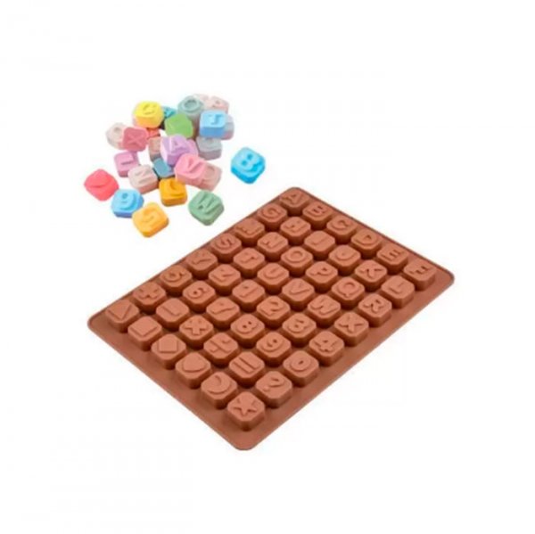 Molde Em Silicone P/Chocolate Abc Matemática (Ft145) - Silver Plastic