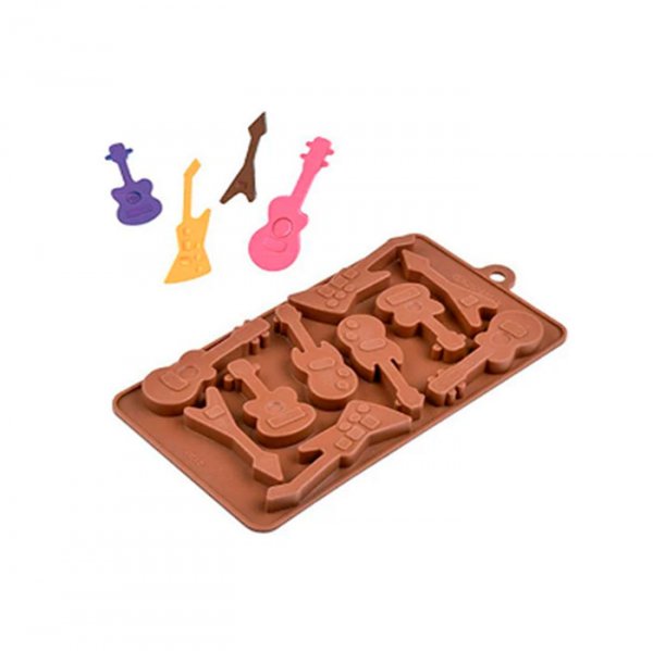 Molde Em Silicone P/Chocolate Guitarras (Ft154) - Silver Plastic