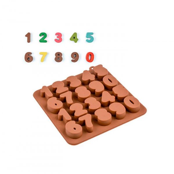 Molde Em Silicone P/Chocolate Números (Ft156) - Silver Plastic
