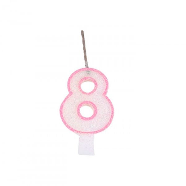 Vela Glitter Rosa N°8 - Festcolor