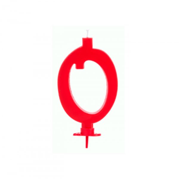 Vela Grande Vermelho N°0 - Silver Festas