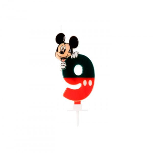 Vela Aniversario Mickey Mouse N°9 - Silver Festas