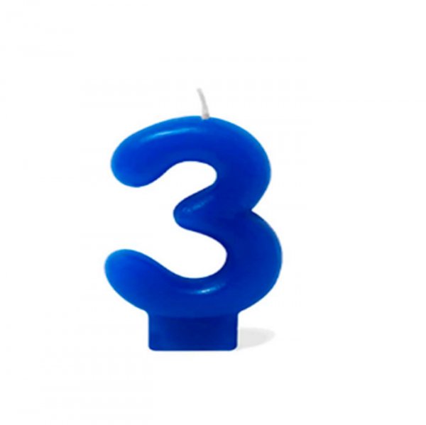 Vela Aniversario Azul N°3 - Silver Festas
