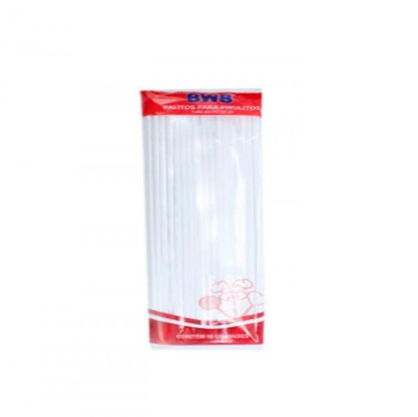 Palito Branco Para Pirulito (50Un) - Grande - Bwb Formas