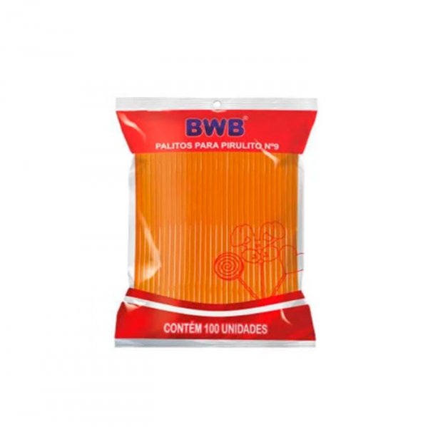Palito Para Pirulito Laranja Transparente (100Un) - Medio - Bwb Formas