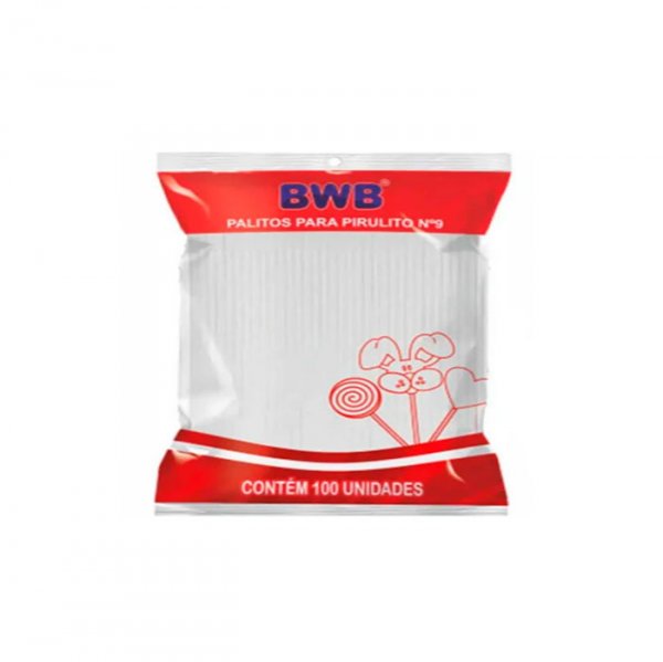 Palito Branco Para Pirulito Solido (100Un) - Pequeno - Bwb Formas