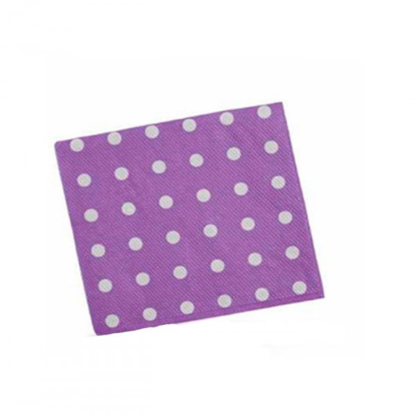 Guardanapo Lilas Poa Branco 20X21Cm (50Un) - Flip