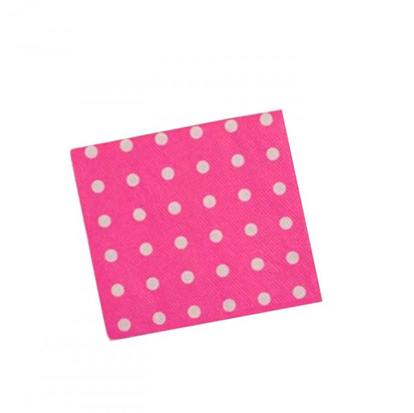 Guardanapo Pink Poa Branco 20X21Cm (50Un) - Flip