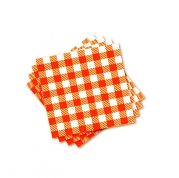 Guardanapo Xadrez Laranja 30X31Cm (50Un) - Flip