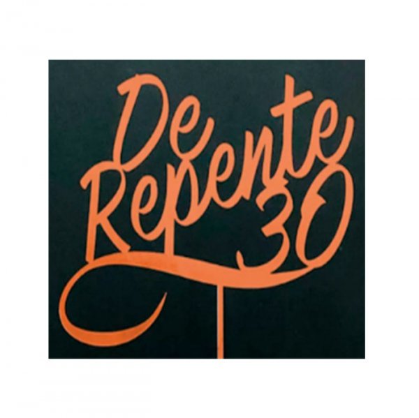 Topo De Bolo De Repente 30 Mdf Rose Gold - Sonho Fino