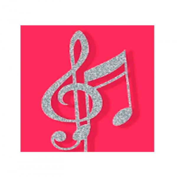 Topo De Bolo Notas Musical Mdf Prata - Sonho Fino