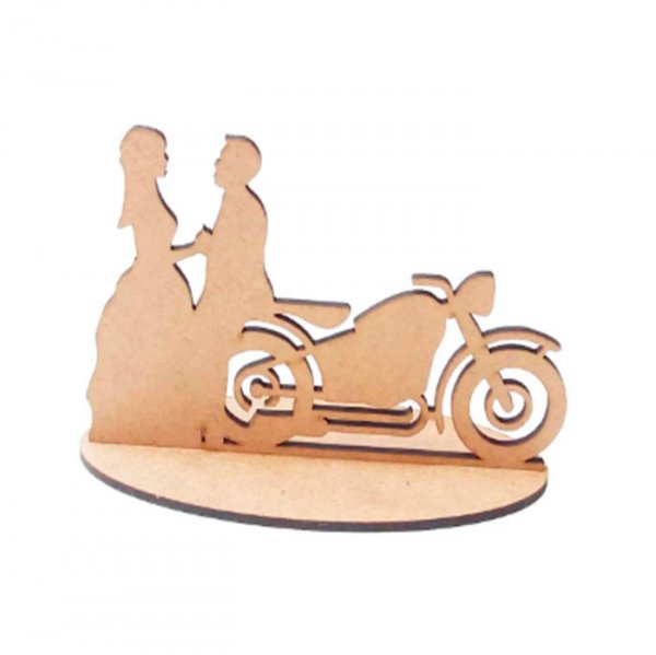 Topo Decorativo Noivos C/Moto 22Cm - Vivarte