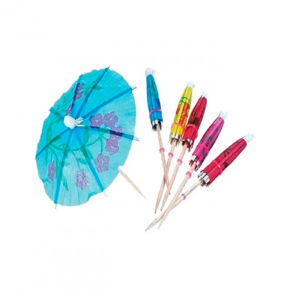 Palito Para Decoracao Guarda Chuva Colorido (C/12Un) - Silver Festas