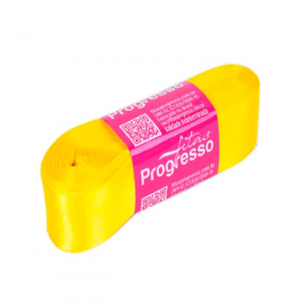 Fita Cetim N°9 Cor038 Amarelo Gema (38Mmx10M) - Fitas Progresso