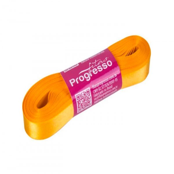Fita Cetim Simples Cf001 038 Amarelo Ouro (10M) - Fitas Progresso