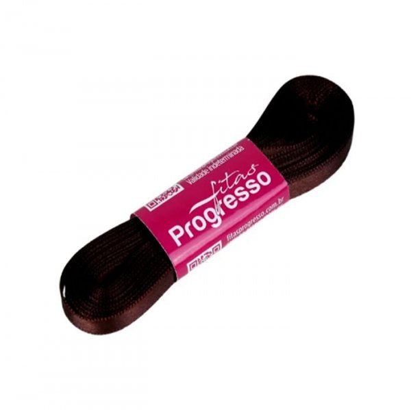 Fita Cetim Simples Cf001 340 Marrom (10M) - Fitas Progresso