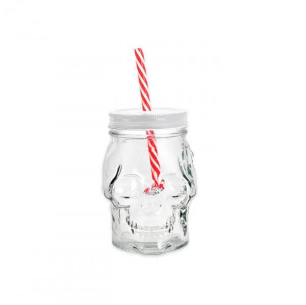 Caneca Vidro Caveira Color 450Ml - Milk