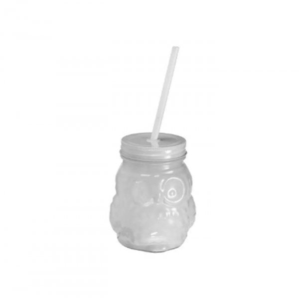 Caneca Vidro Coruja 450Ml - Milk