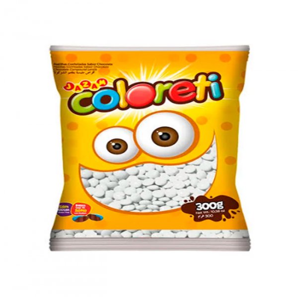 Pastilhas Confeitadas Coloreti Branco 300G - Jazam