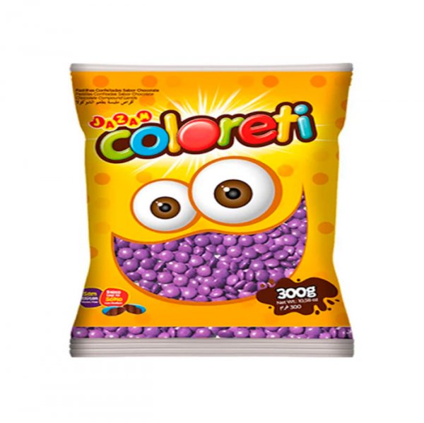 Pastilhas Confeitadas Coloreti Lilas 300Gr - Jazam