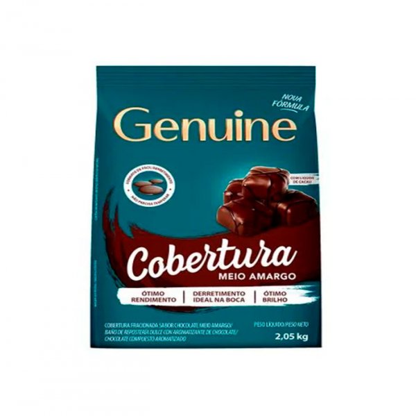 Cobertura de Chocolate Meio Amargo em Gotas 2Kg - Genuine