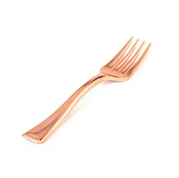 Mini Garfo Gold/Rose (20Un) - Silver Plastic