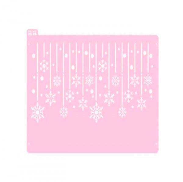 Estencil Bolo Fundo Floco De Neve 1 - R.R Oliveira
