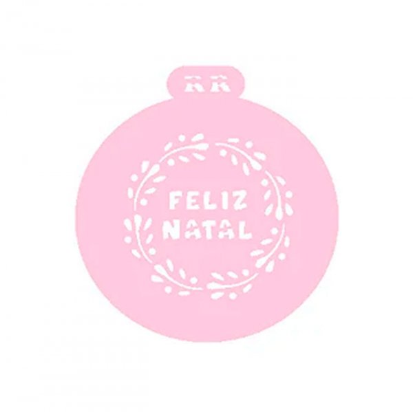 Estencil Bolo Redondo Feliz Natal 1 - R.R Oliveira