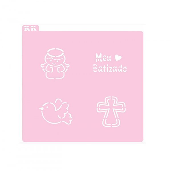 Stencil Batizado 1 Pão De Mel/Macaron (4052) - R.R. Oliveira