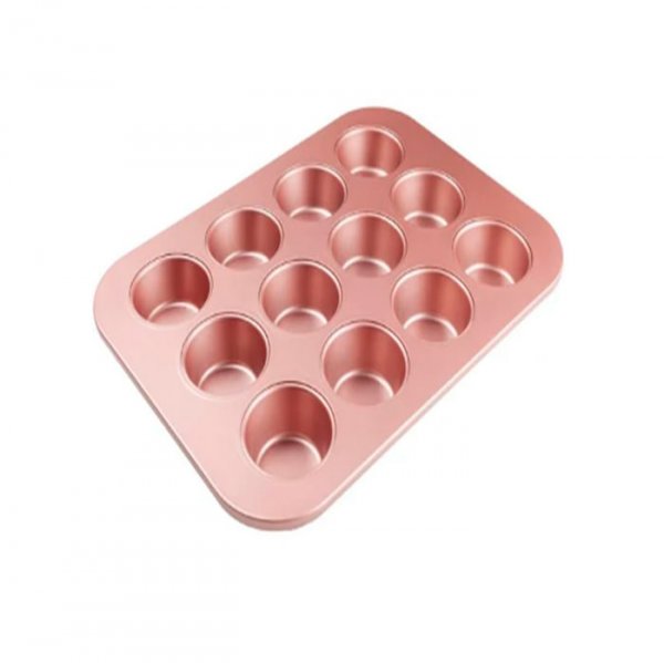 Forma Para Cupcake Aço Carbono Rose Gold 12 Cavidades 100Ml - Cromus