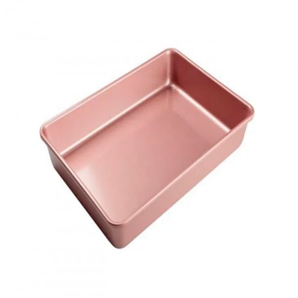 Forma Anti-Aderente Retangular Rose Gold Aço Carbono 34X24X2Cm - Cromus
