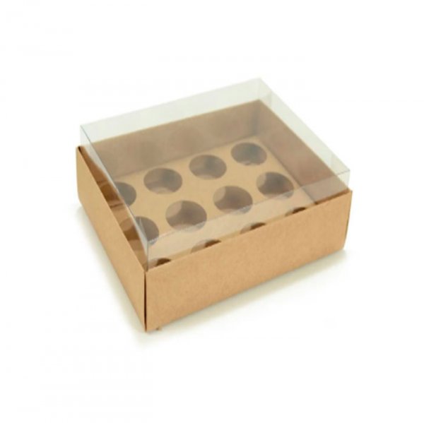 Caixa Para 12 Brigadeiros Kraft 18X13X4Cm (5Un) - Yinpack