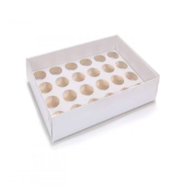 Caixa Para 24 Brigadeiros Branco 25.5X18X4Cm (5Un) - Yinpack
